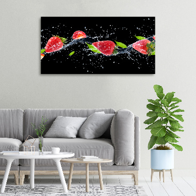 Foto op canvas Aardbeien en water