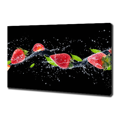 Foto op canvas Aardbeien en water