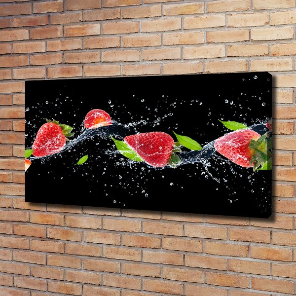 Foto op canvas Aardbeien en water