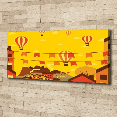 Foto op canvas Ballonnen boven de stad