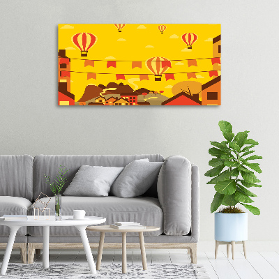 Foto op canvas Ballonnen boven de stad