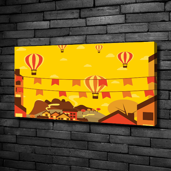 Foto op canvas Ballonnen boven de stad