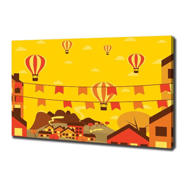 Foto op canvas Ballonnen boven de stad