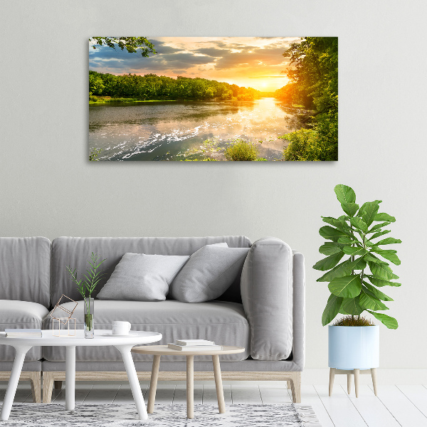 Foto op canvas Schemering op de rivier