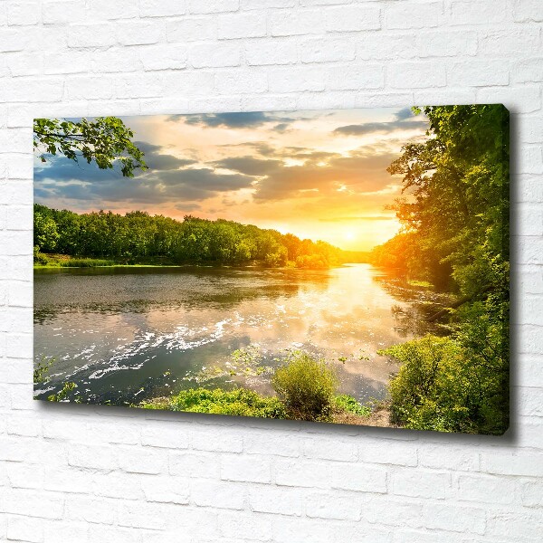 Foto op canvas Schemering op de rivier