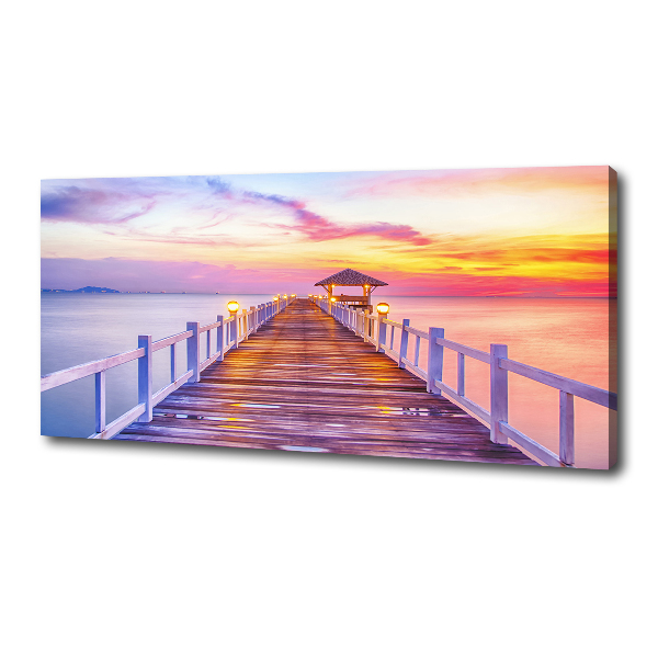 Canvas foto Houten steiger