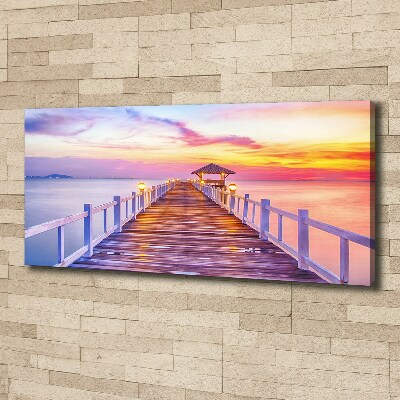Canvas foto Houten steiger