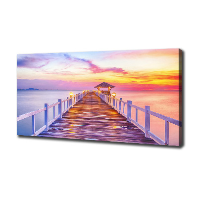 Canvas foto Houten steiger