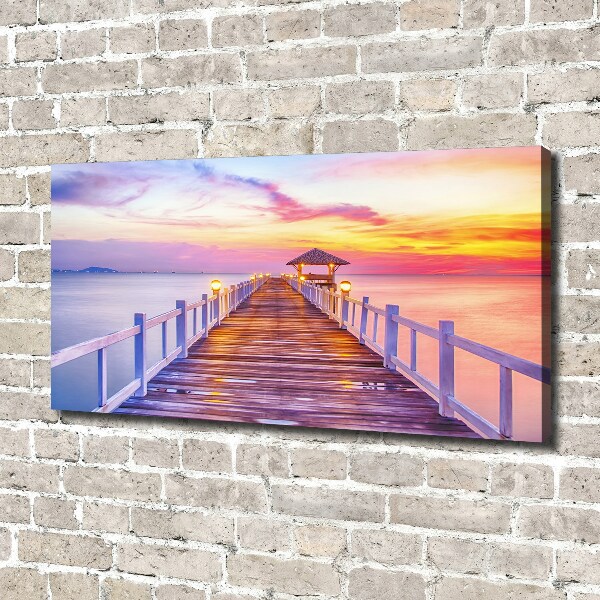 Canvas foto Houten steiger