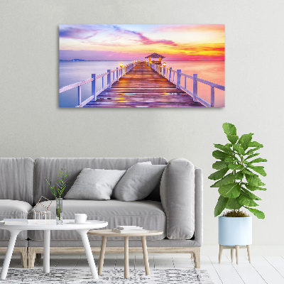 Canvas foto Houten steiger