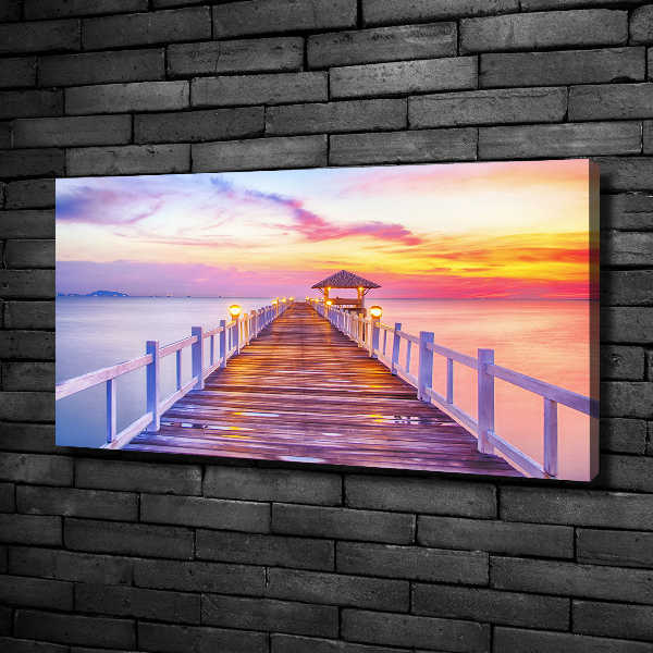 Canvas foto Houten steiger