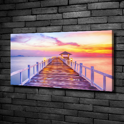 Canvas foto Houten steiger