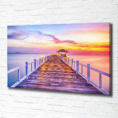 Canvas foto Houten steiger