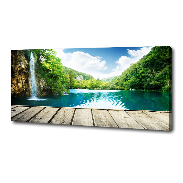 Canvas schilderij Waterval in het bos