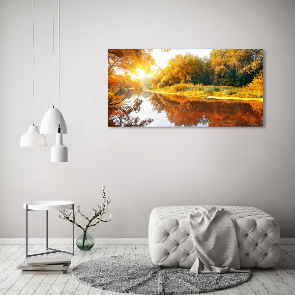 Schilderij op canvas Rivier in de herfst