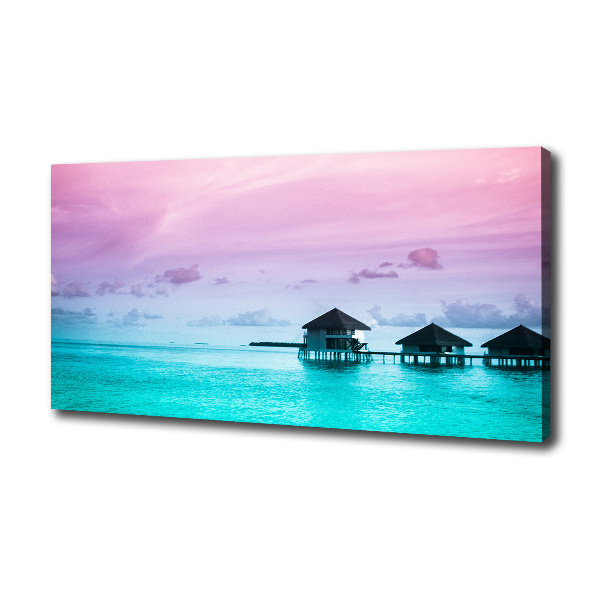 Foto op canvas Bungalows boven het water