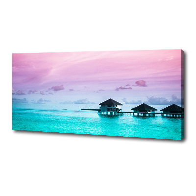 Foto op canvas Bungalows boven het water