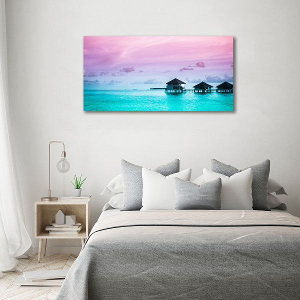 Foto op canvas Bungalows boven het water