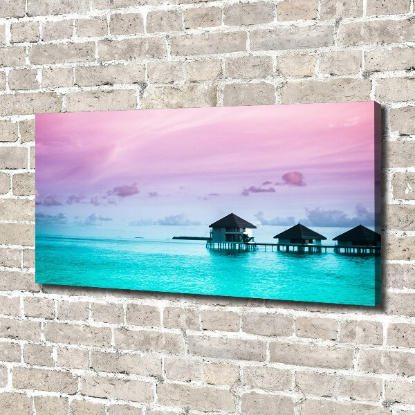 Foto op canvas Bungalows boven het water