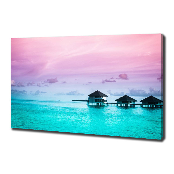 Foto op canvas Bungalows boven het water