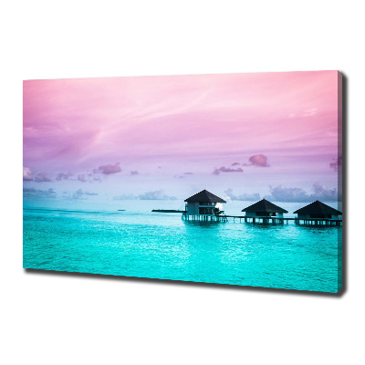Foto op canvas Bungalows boven het water