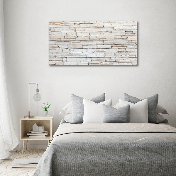 Foto canvas Witte stenen muur