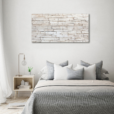Foto canvas Witte stenen muur