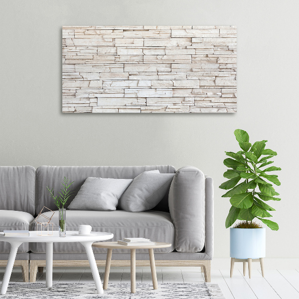 Foto canvas Witte stenen muur