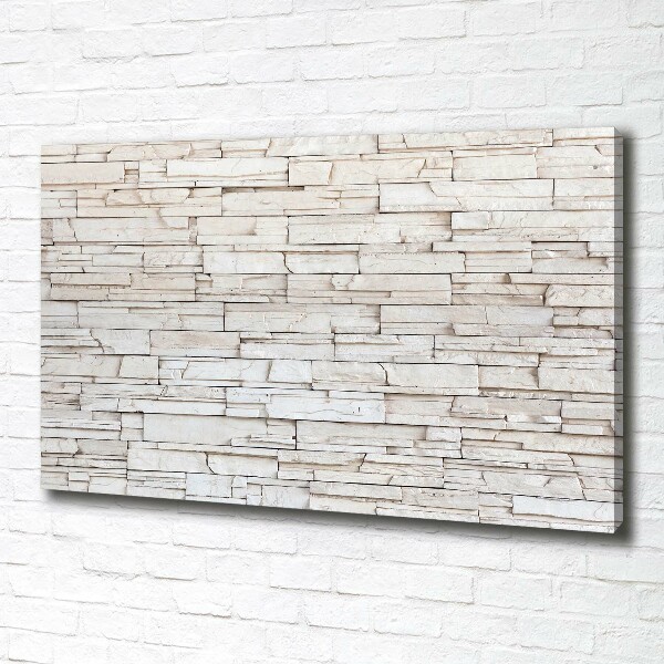 Foto canvas Witte stenen muur