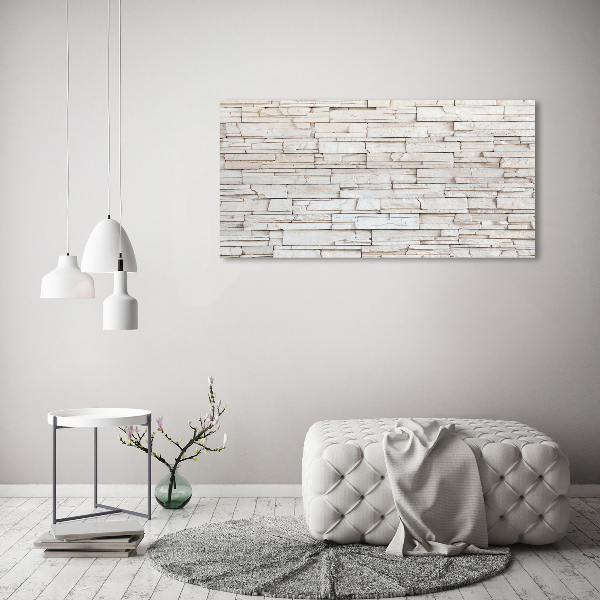 Foto canvas Witte stenen muur