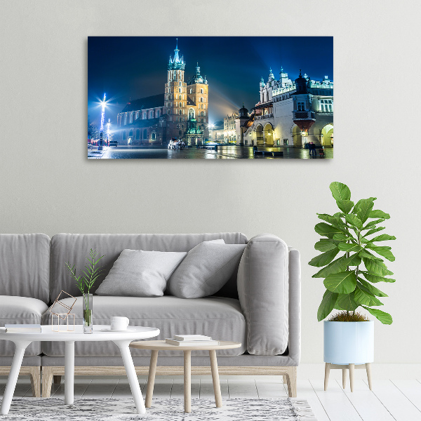 Canvas schilderij Krakau bij nacht