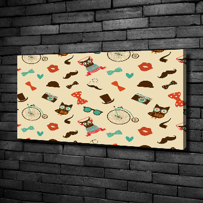 Foto obraz na płótnie Hipsterskie sowy