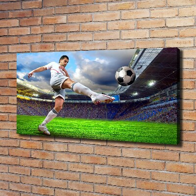 Foto canvas Een voetballer in het stadion.