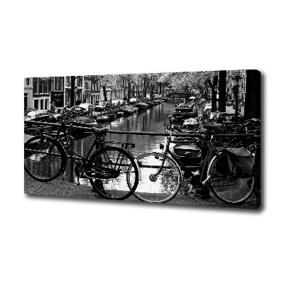 Canvas schilderij Amsterdamse fietsen