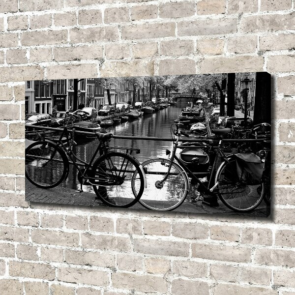 Canvas schilderij Amsterdamse fietsen