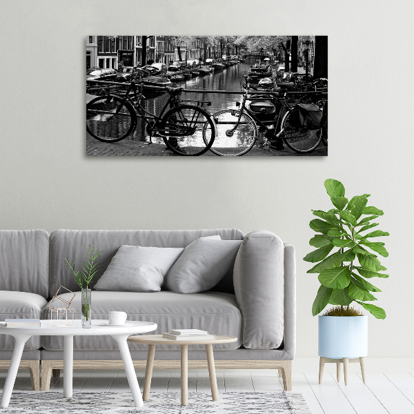 Canvas schilderij Amsterdamse fietsen