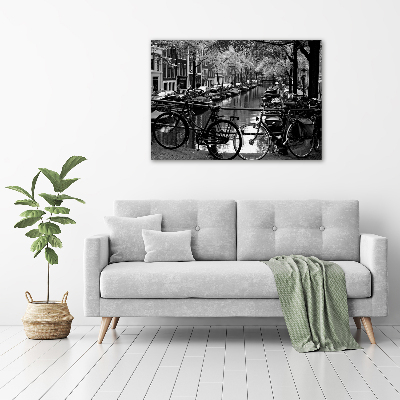 Canvas schilderij Amsterdamse fietsen