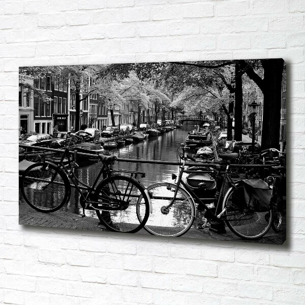 Canvas schilderij Amsterdamse fietsen