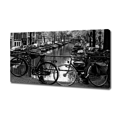 Canvas schilderij Amsterdamse fietsen
