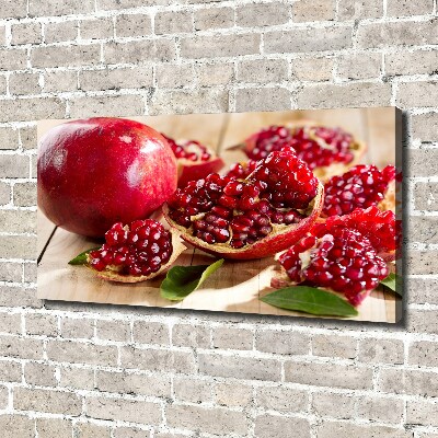 Canvas schilderij Granaatappel met bladeren