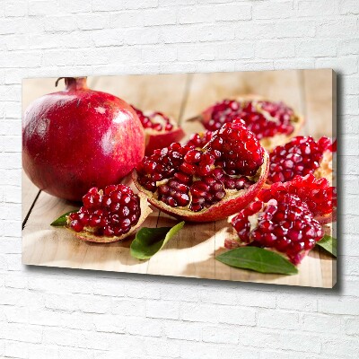 Canvas schilderij Granaatappel met bladeren
