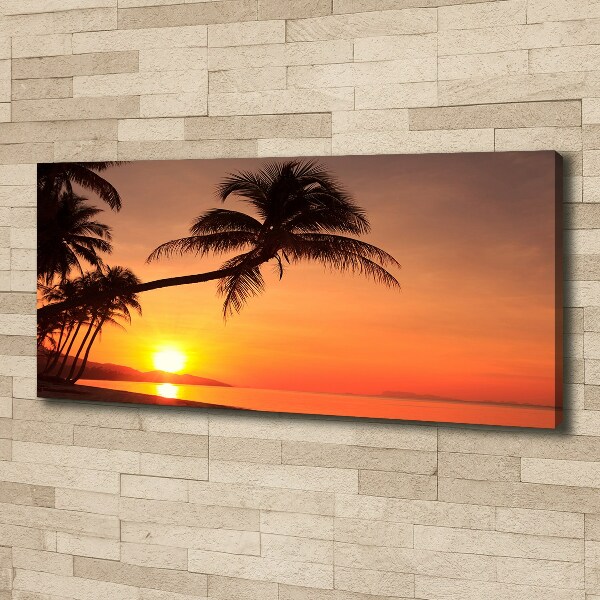 Foto canvas Zonsondergangstrand