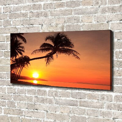 Foto canvas Zonsondergangstrand