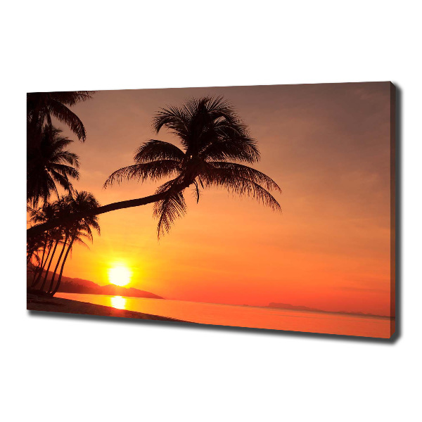 Foto canvas Zonsondergangstrand