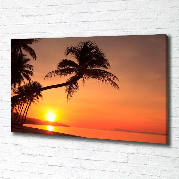 Foto canvas Zonsondergangstrand