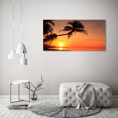 Foto canvas Zonsondergangstrand