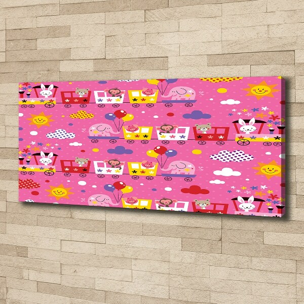 Canvas schilderij Dieren in de trein