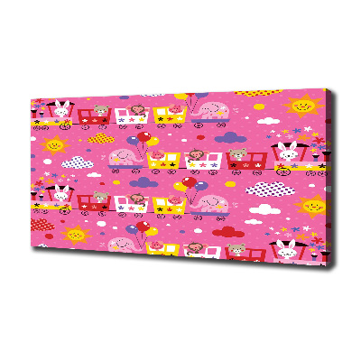 Canvas schilderij Dieren in de trein