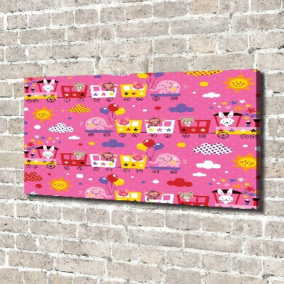 Foto obraz na płótnie Zwierzęta w pociągu