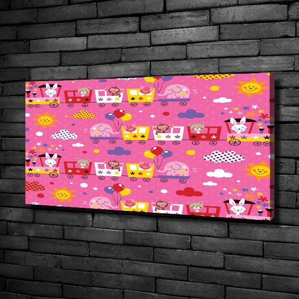 Canvas schilderij Dieren in de trein